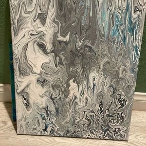 Beautiful pour painting blow up to see details I am also acrylic painting artist